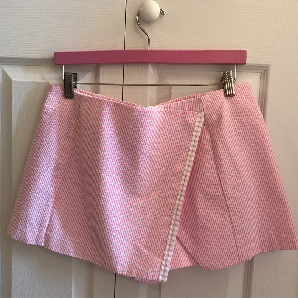 Lilly Pulitzer Skort, Pink Seersucker, 8